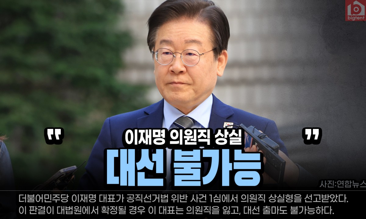 이재명 선거법 위반 1심 징역형 집유…의원직 상실형